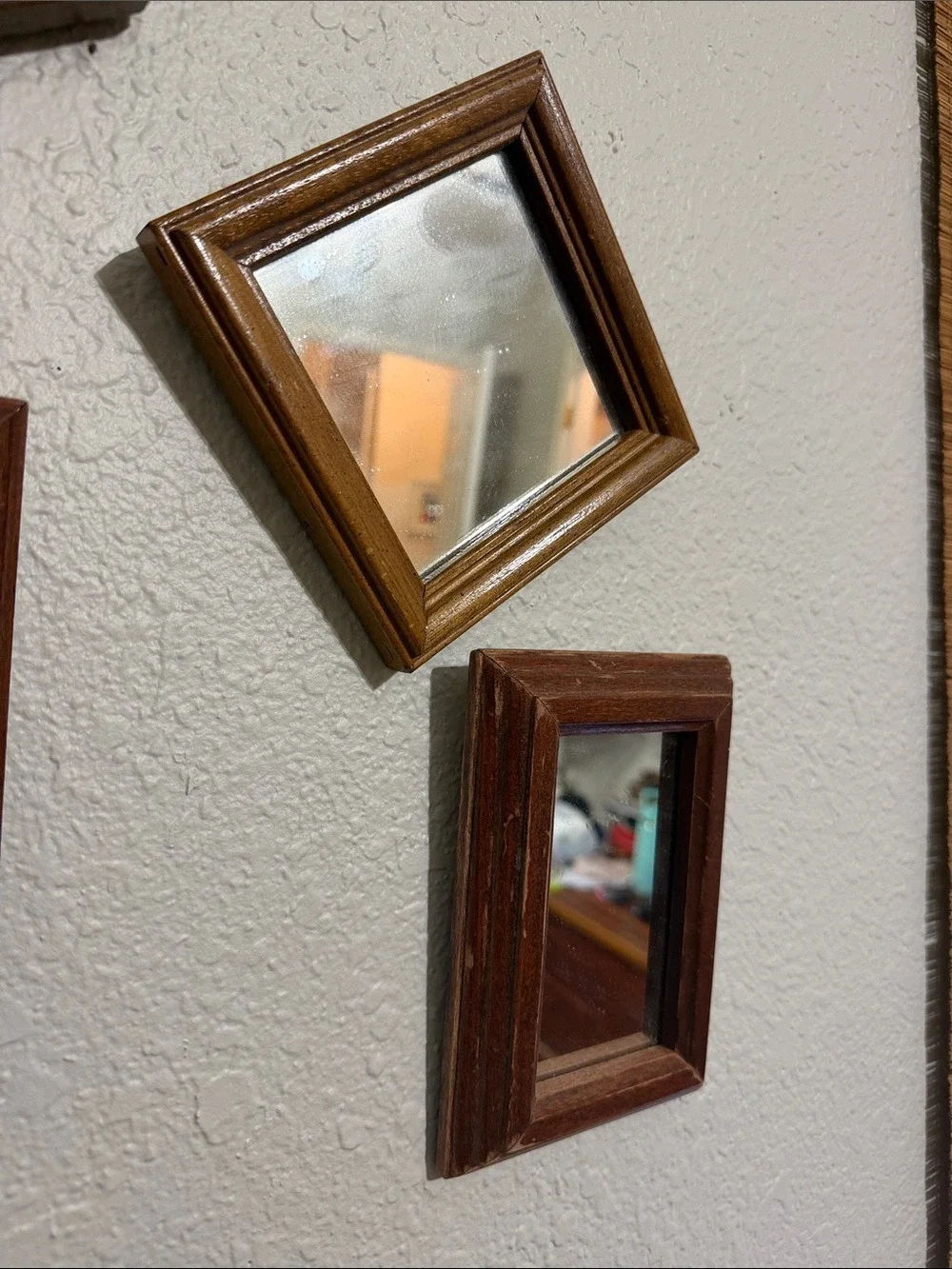 Vintage mirrors in wood frame set 5 mirrors cottagecore granny country rustic